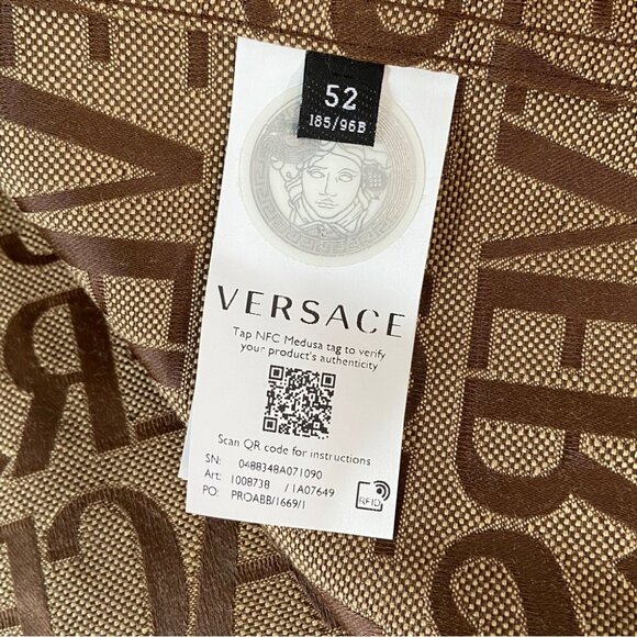 NWT Versace all over logo shirt size 52 - Picture 7 of 12